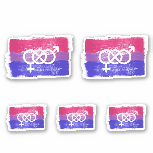 PAINTED BISEXUAL SYMBOL PRIDE FLAG (Front)