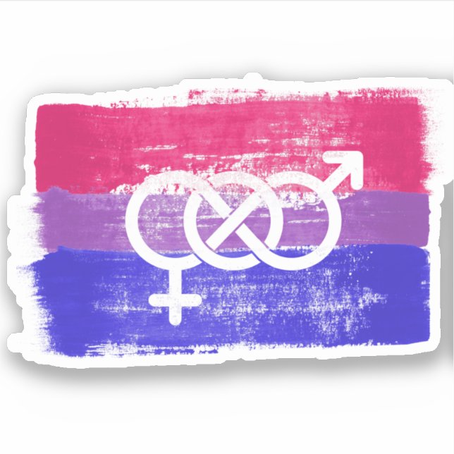 PAINTED BISEXUAL SYMBOL PRIDE FLAG (Front)