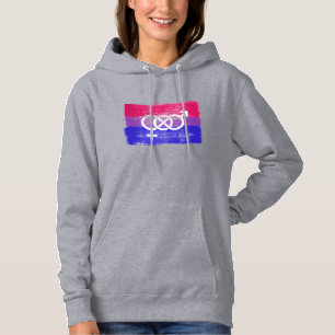 PAINTED BISEXUAL SYMBOL PRIDE FLAG HOODIE