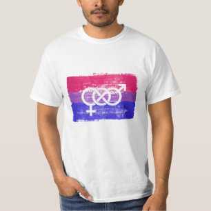 PAINTED BISEXUAL SYMBOL PRIDE FLAG T-Shirt