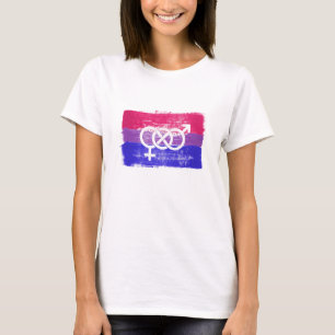 PAINTED BISEXUAL SYMBOL PRIDE FLAG T-Shirt