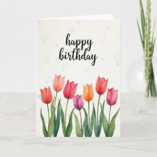 Painted Blooms Birthday Card
