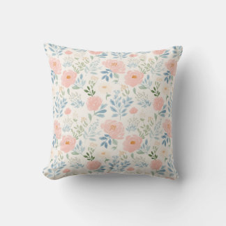 Painted Blossoms Floral Flower Stripe Cushion
