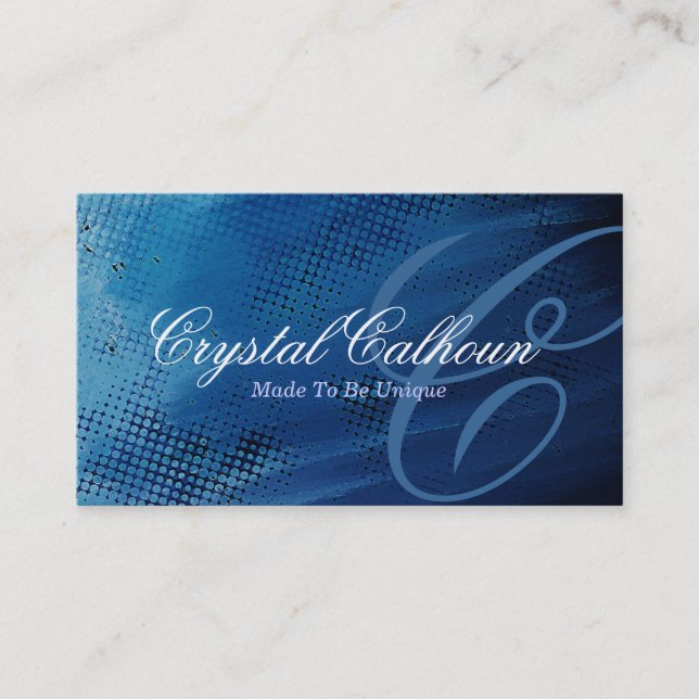 Painted Blue Grunge Customisable Business Card (Front)