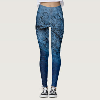 Painted blue wall leggings
