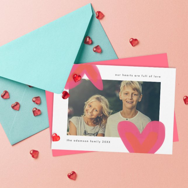 Painted Bold Hearts Valentine Holiday Photo (Creator Uploaded)