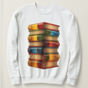 Painted Book - 3D Stack of Colourful Resin Novels Sweatshirt