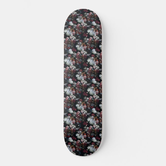 PAINTED BOUQUET FLORAL PATTERN SKATEBOARD (Front)