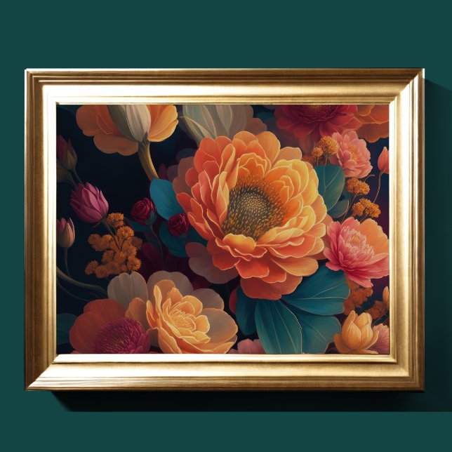 Painted Bouquet of Flowers Bold 4:3 Poster (Creator Uploaded)