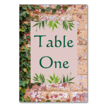 Painted Bricks Green Ivy Wedding Table Numbers