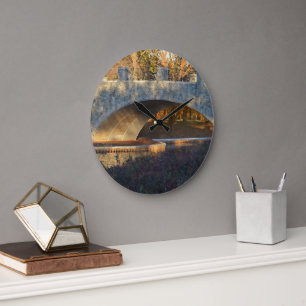 Painted Bridge at Sunset by Shirley Taylor Large Clock