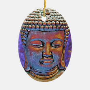 Painted Buddha Ceramic Tree Decoration