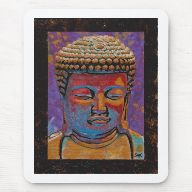 Painted Buddha, Framed Mouse Pad (Front)