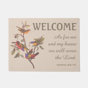 Painted Bunting Birds and Verse Doormat