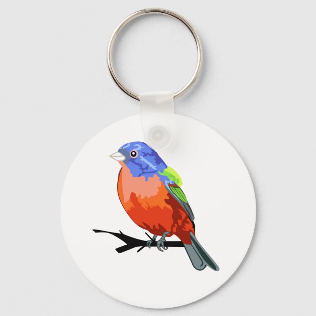 Painted Bunting Key Ring (Front)