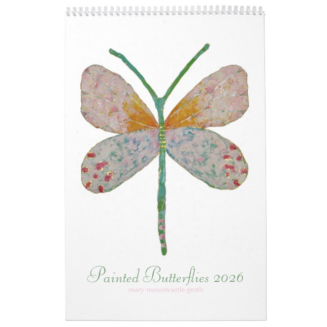Painted Butterflies 2025 vertical Calendar (Cover)