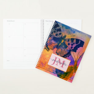 Painted butterflies personalised planner