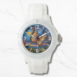 Painted Butterfly Starry Night Sky Elegant Womans Watch<br><div class="desc">Painted Butterfly Starry Night Sky Elegant Womans Watches features a trendy colourful painted butterfly with the moon and stars in the background. Created by Evco Studio www.zazzle.com/store/evcostudio</div>