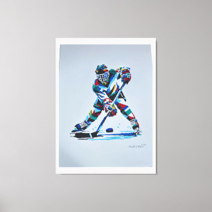 Painted By Mark Elsen Hockey Player Canvas Print