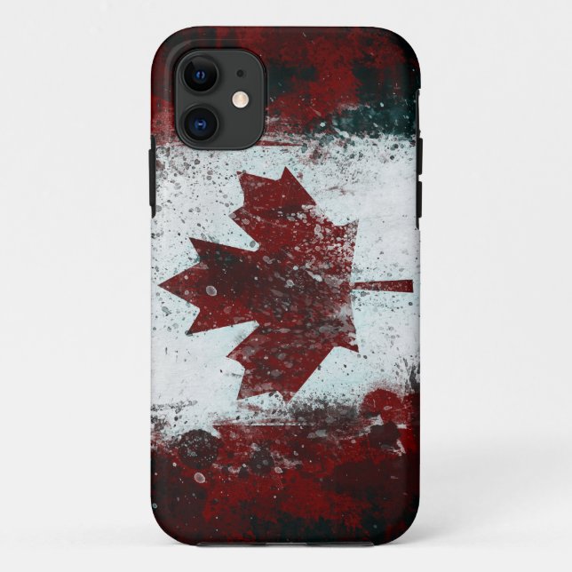 Painted Canadian Flag Case-Mate iPhone Case (Back)