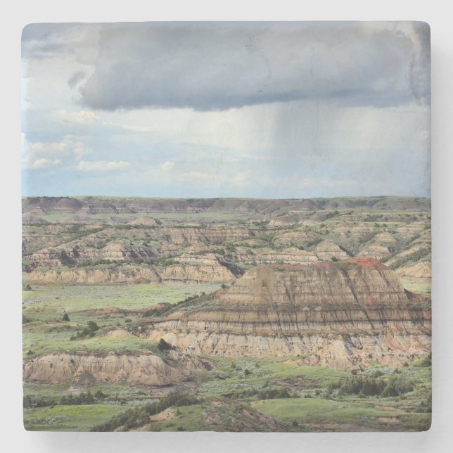 Painted Canyon in the Badlands of North Dakota Stone Coaster (Front)