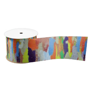Painted cement ribbon satin ribbon