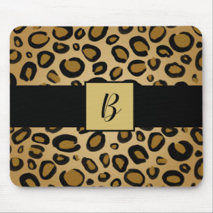 Painted Cheetah Leopard Print Spots Gold Beige Tan Mouse Pad
