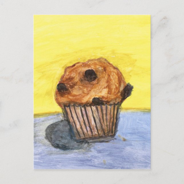 Painted Chocolate Chip Muffin Postcard (Front)