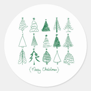 Painted Christmas Tree – Holiday Season Decor Classic Round Sticker