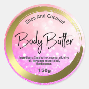Painted Circle Shea Purple Pink Body Butter Labels
