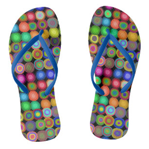 Painted Circles Colourful Jandals
