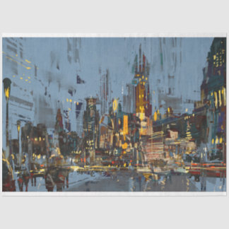 Painted City at Night Tissue Paper