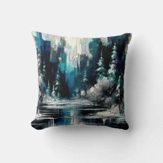 Painted City Winter Scene 1006 Cushion