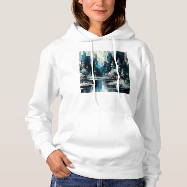 Painted City Winter Scene 1006 Hoodie (Front)