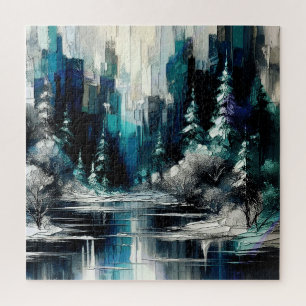 Painted City Winter Scene 1006 Jigsaw Puzzle