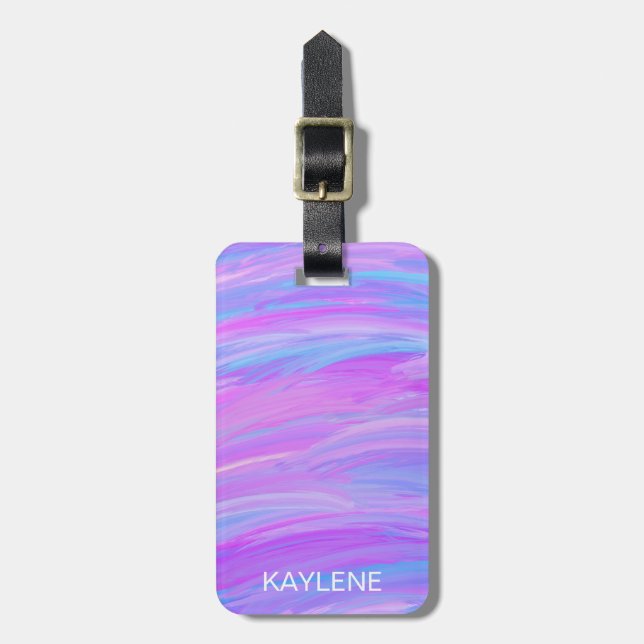 Painted Colours Personalised Luggage Tag (Front Vertical)