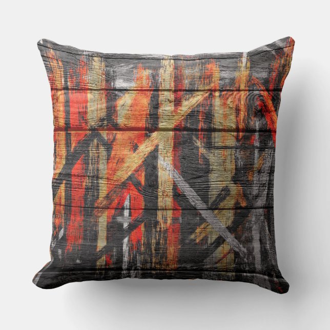 Painted Colours Wood Look #2 Cushion (Front)