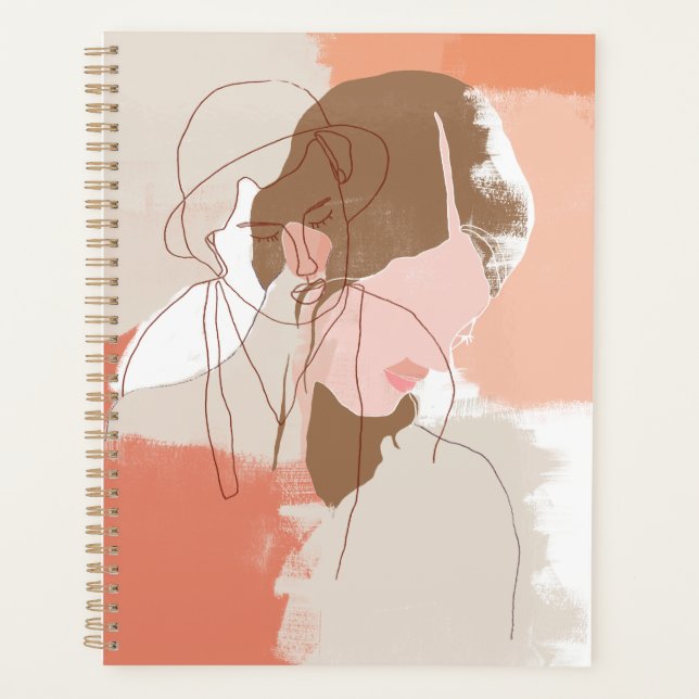 Painted Contour Female Portrait Planner (Front)