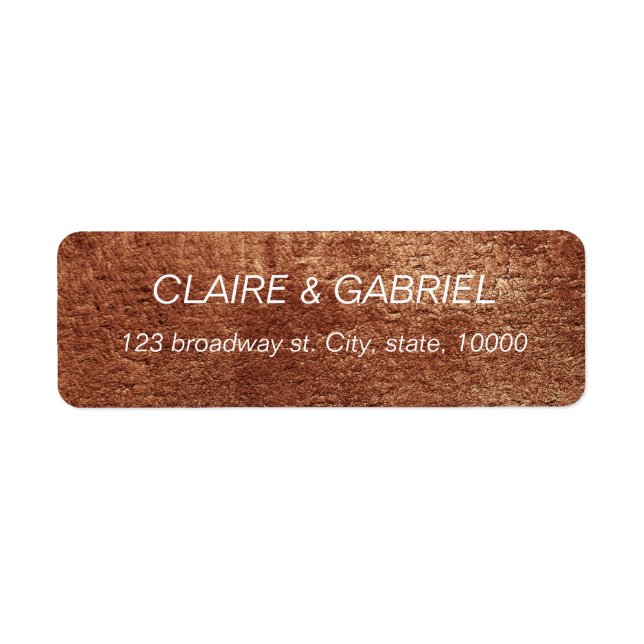 Painted copper colour modern simple return address (Front)