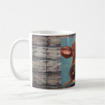 Painted Cow & Barn Wood Mug