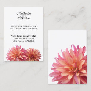 Painted Dahlia Flower in Pink Reception Cards