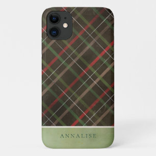 Painted Dark Winter Plaid Pattern Case-Mate iPhone Case