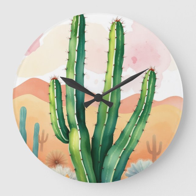 Painted Desert Blooms Large Clock (Front)