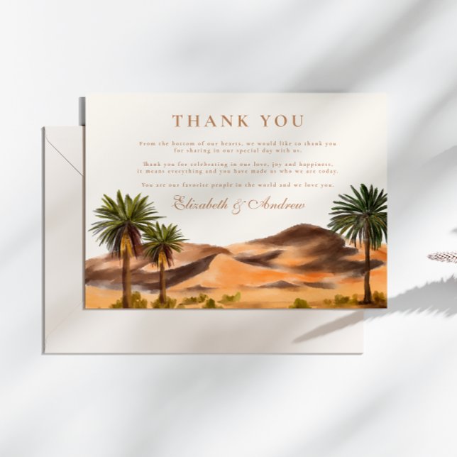Painted Desert Wedding  Thank You Card (Creator Uploaded)