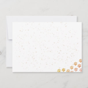 Painted Dog Paw Prints Watercolor Blank Card