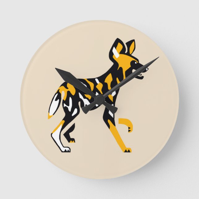 Painted dog - round clock (Front)