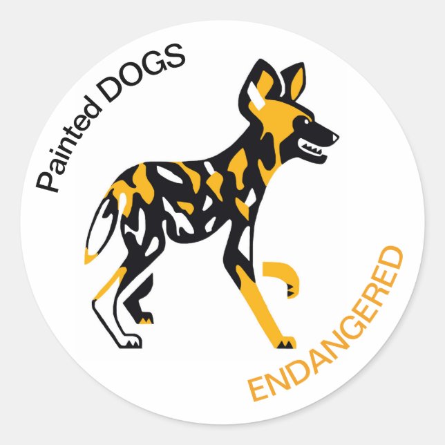 Painted DOGS - Animal activist - Wildlife - Nature Classic Round Sticker (Front)