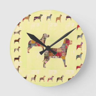 Painted DOGS Gifts Pet KIDS Festival Xmas Diwali Round Clock