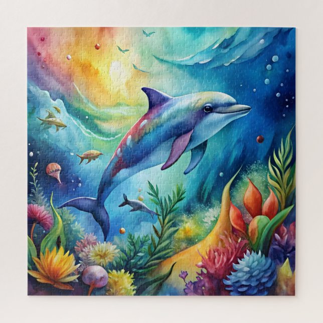 Painted Dolphin Jigsaw Puzzle (Vertical)