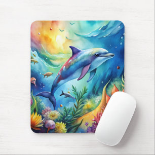 Painted Dolphin Mouse Pad